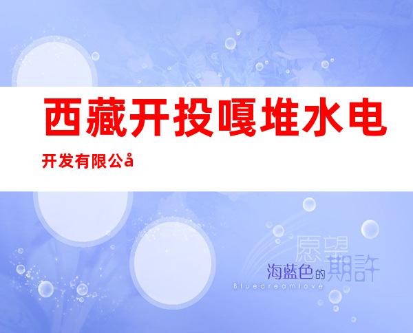 西藏开投嘎堆水电开发有限公司